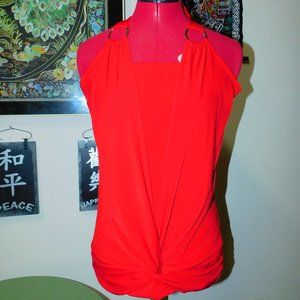 5/$30.00 Vintage 90's Topia Red Twist Knot front Halter